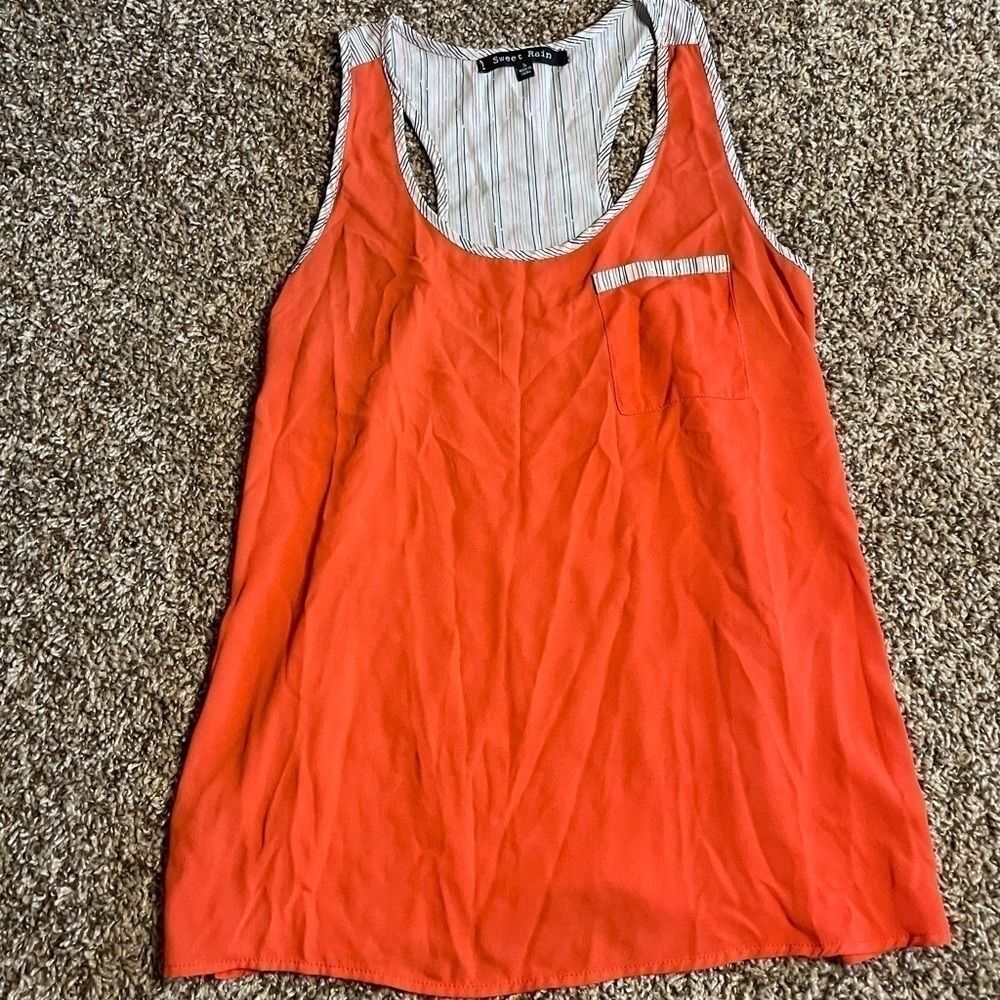 Sweet Rain size small orange stripped tank top
